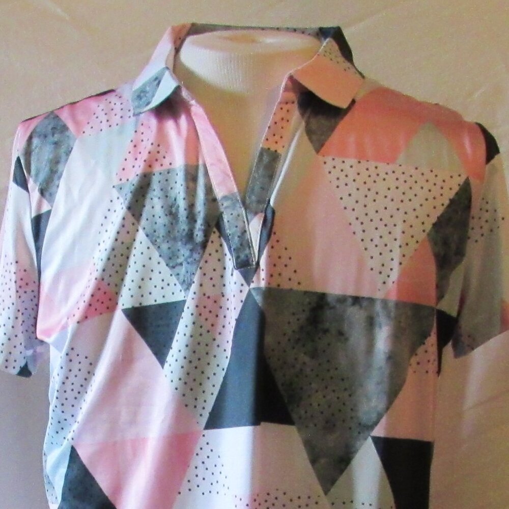 NWOT Yatta Women's Birdie Drop Golf Shirt Size XXL V-Neck Poly/Spandex Blend